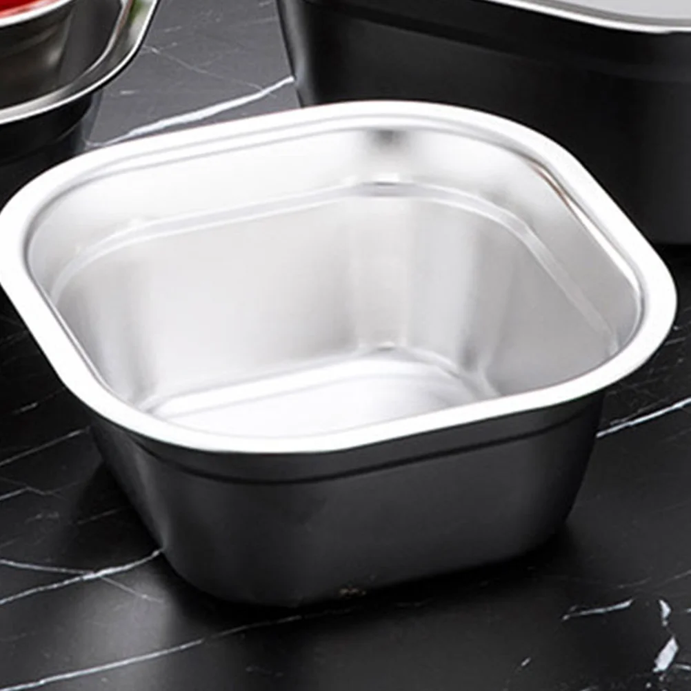 

Food Stainless Steel Square Basin Salad Mixing Bowls Fruit and Vegetable Washing