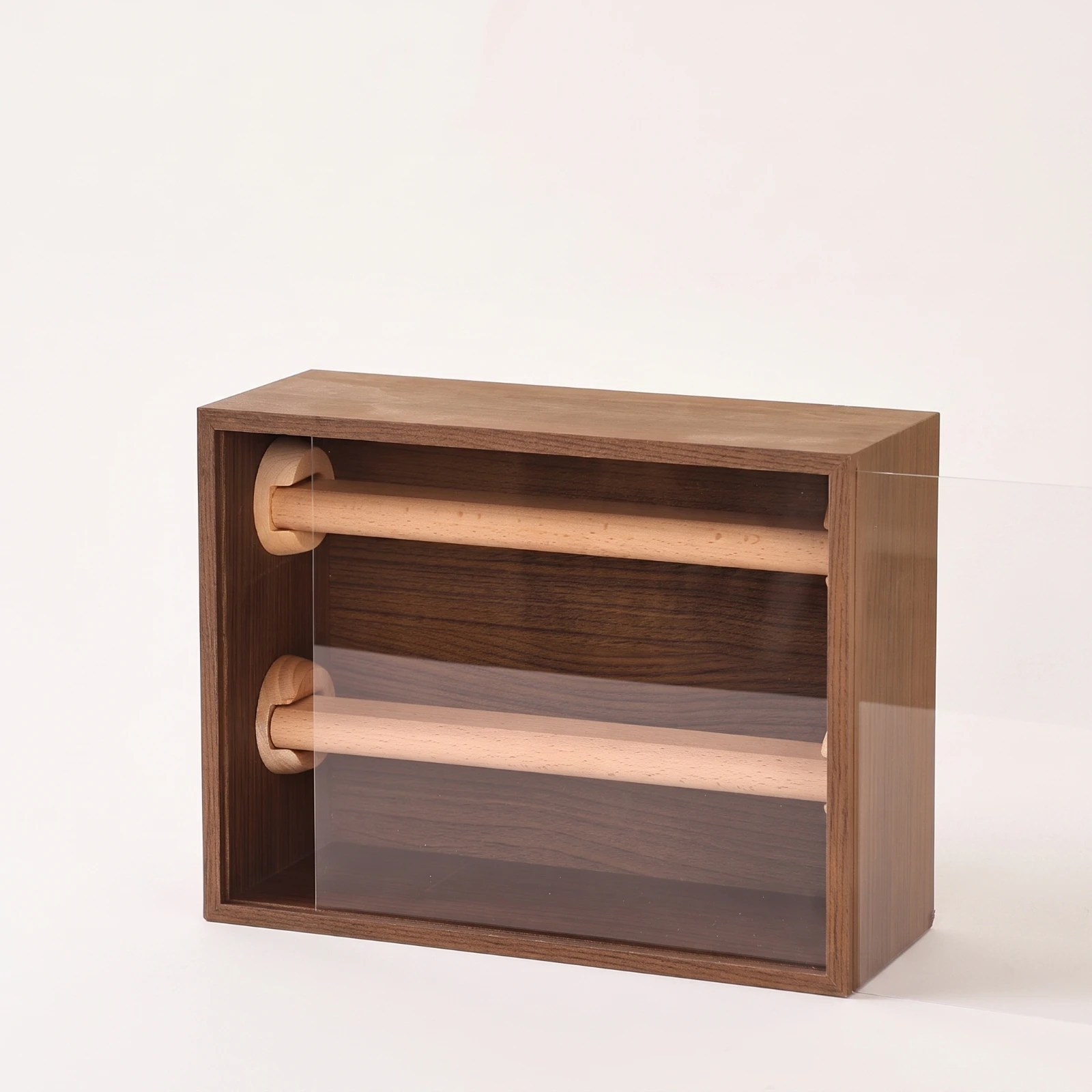 Bracelet Holder Organizer Box with Rods Walnut Bangle Display Case Jewelry Storage Case Tanglewithout Charge for Women, Dresser