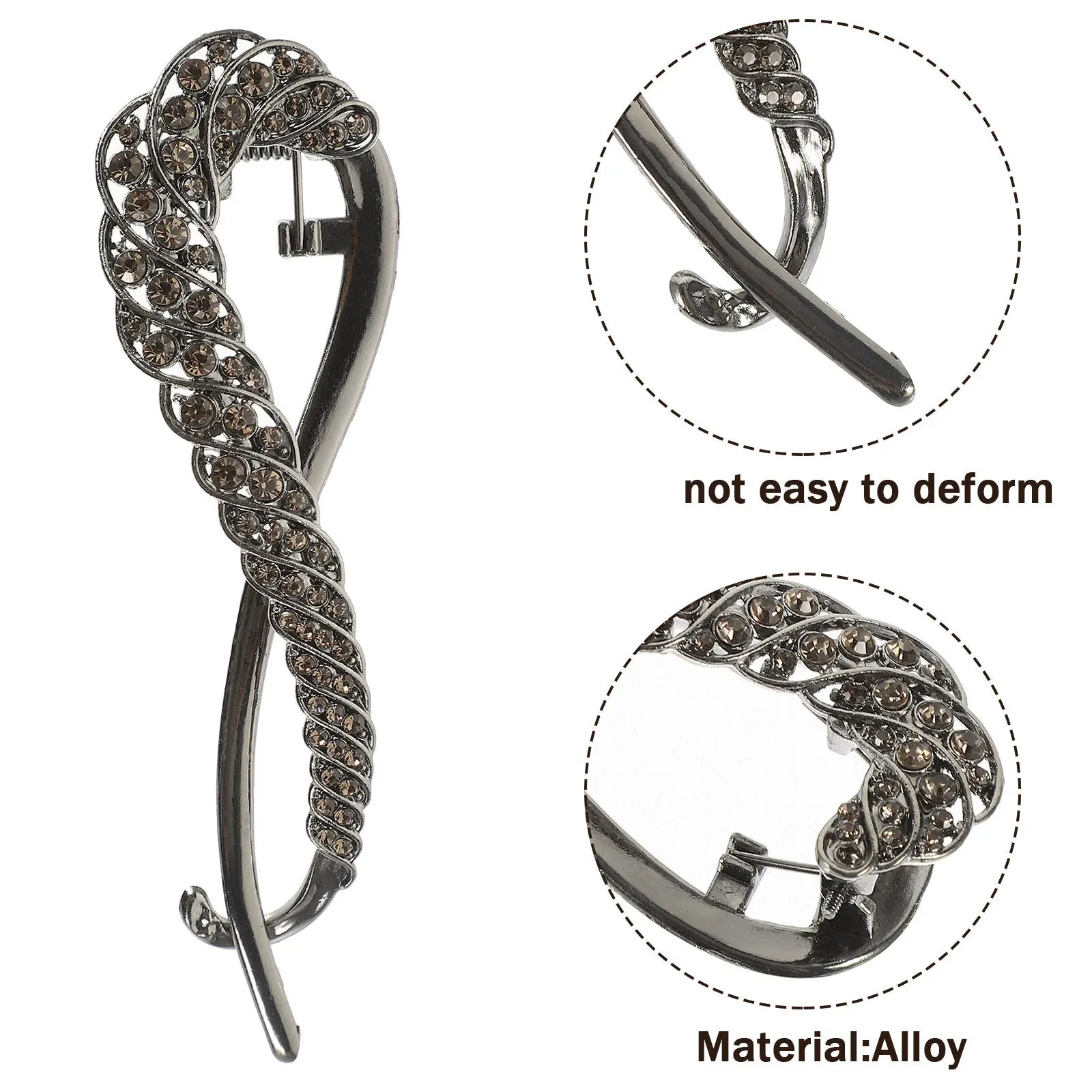 

Набор из 3 заколок для волос со стразами, французские аксессуары для волос, для свадьбы, дня рождения, вечеринки, заколки-твистеры