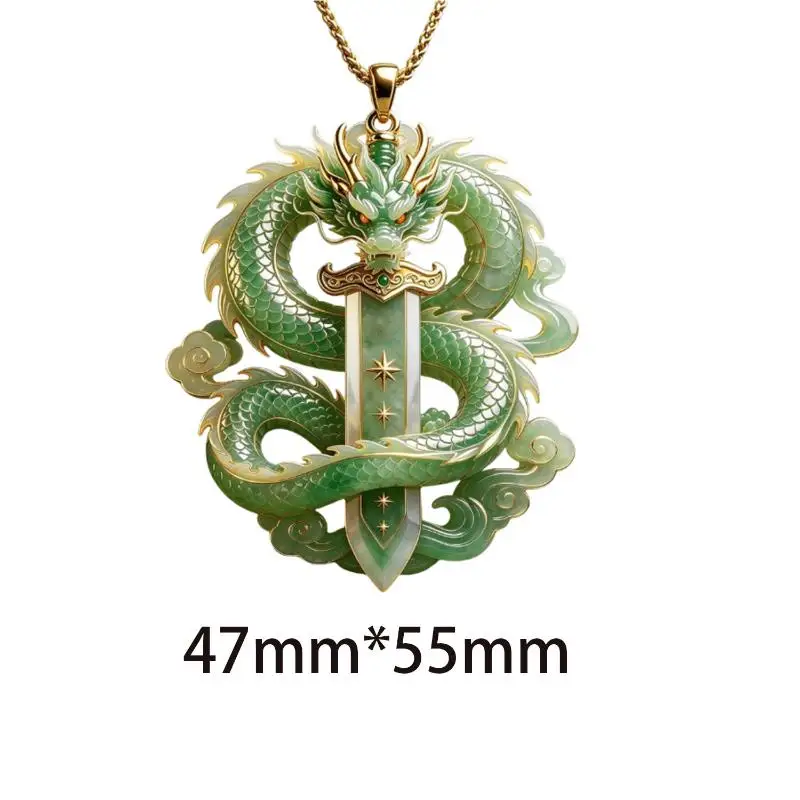Purple Jade Dragon  Pendant With Gold Accents Exquisite Carving For Daily Wear Gifting Dragon Culture Collection