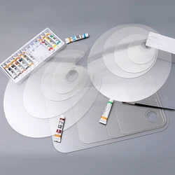 Acrylic Transparent Drawing Oil Painting Board Paint Palette Graffiti Oval Square Art Teaching Supplies