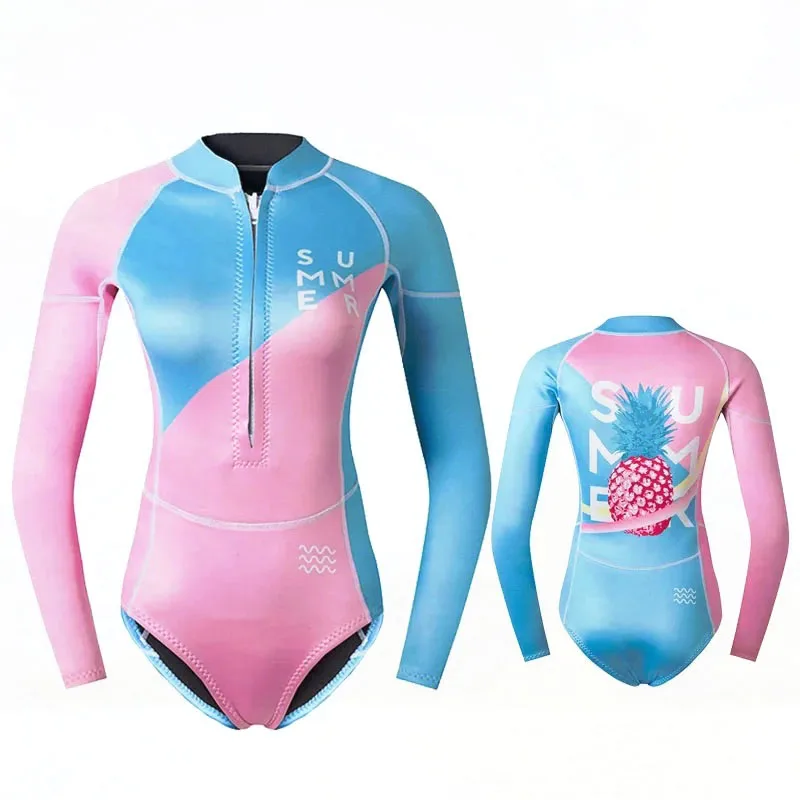 

New Neoprene Wetsuit Women Diving Stockings Long Sleeves Freediving Suit Anti-UV Surf Snorkeling Thermal Fashion Swimsuit