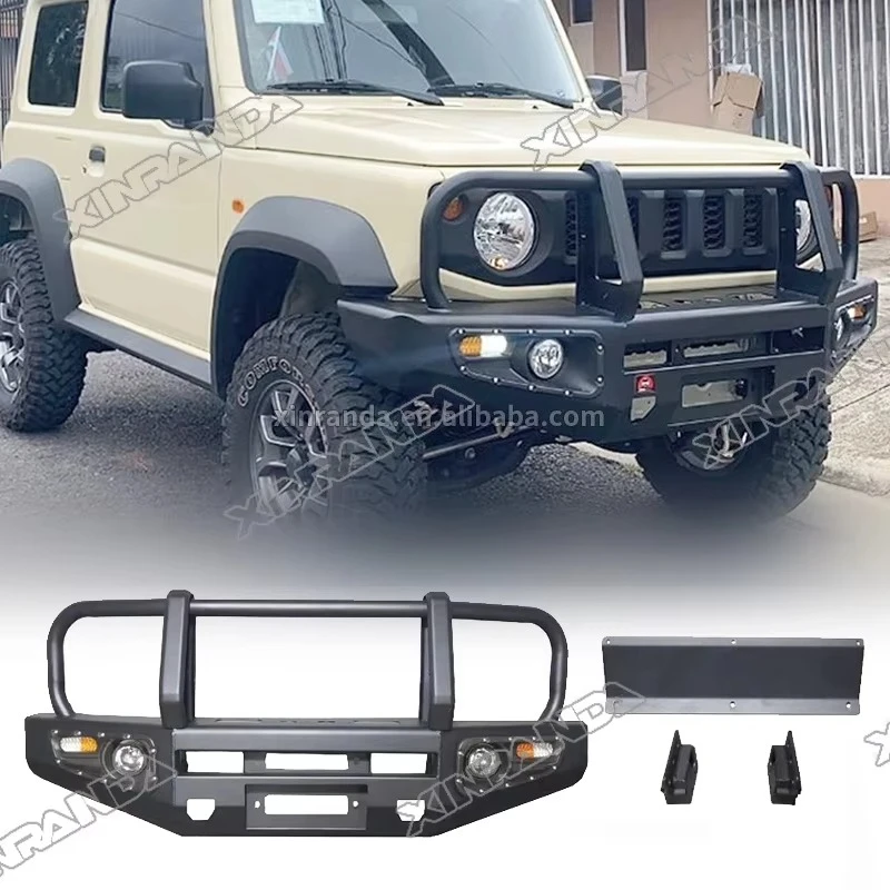 Off Road Protection Accessories With Winch Mount Front Bumper D For Suzuki Jimny Jb64 Jb74 Jb74 3Door 5Door 2023 2024 2025