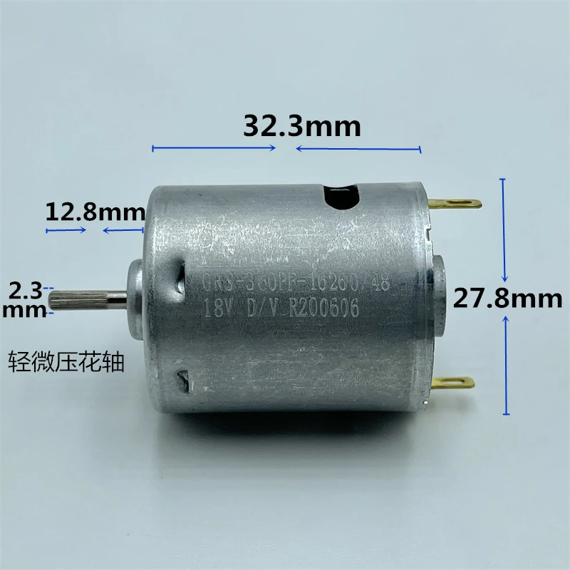 

RS-360SH-16260 Mini 28mm Round Motor DC 6V 12V 18V 9700RPM Knurled shaft Micro Carbon Brush Electric Motor DIY Hobby Toy Model