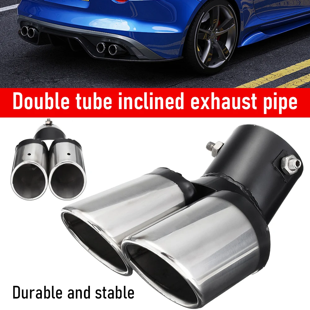 

Три стиля автомобильной двойной выхлопной трубы, хромированная головка глушителя из нержавеющей стали, задняя выхлопная труба, автозапчасти