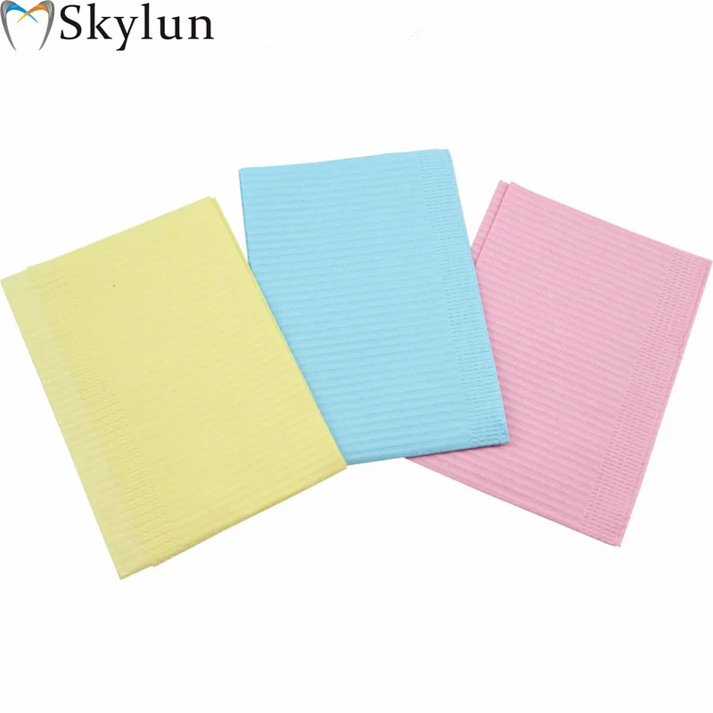 

SKYLUN 500PCS Dental Bibs 3-Ply Disposable Waterproof Patient Bib Sheets Clean Supply 13 x 18" Teeth Whitening Accessory