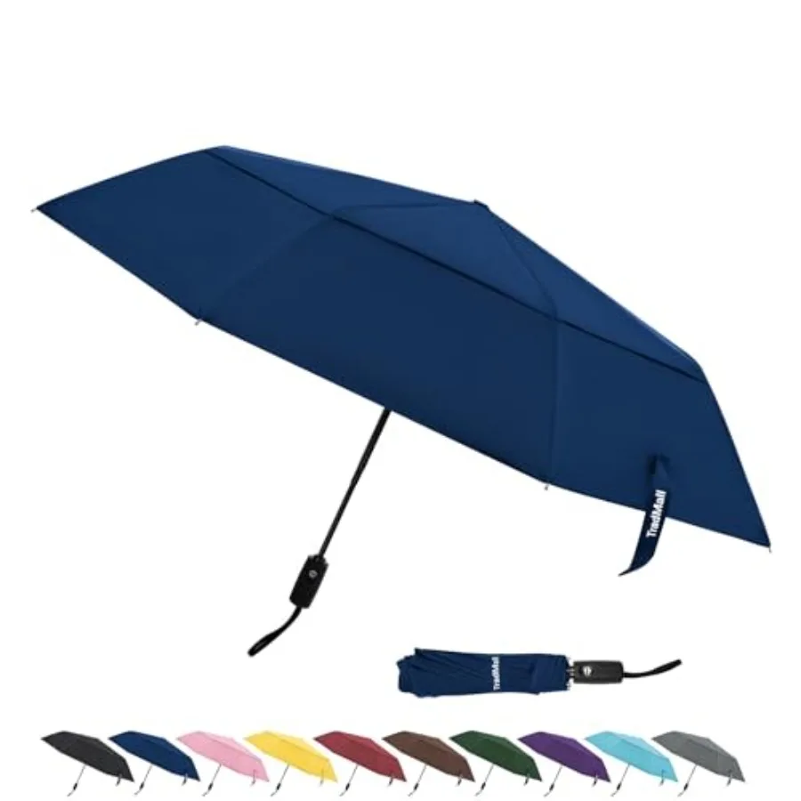 

Travel Umbrella, / Double Vented Canopy Windproof Automatic Strong Compact Folding Umbrellas for Rain Women and Men