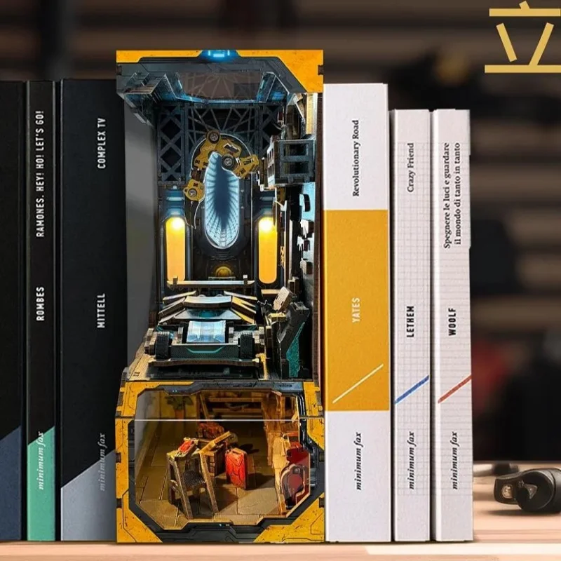 Nook de livro de oficina automática OUZEY, garagem DIY de madeira 3D, brinquedo STEM para adolescentes