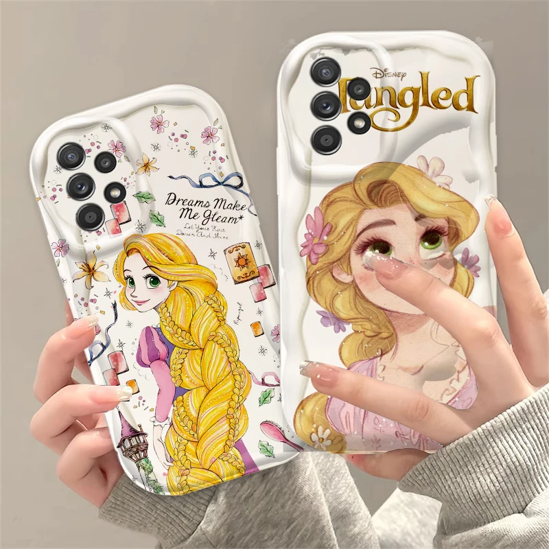 Disney Tangled Cute For Samsung A55 A54 A53 A52 A35 A34 A33 A32 A25 A24 A23 A22 A21S A15 A13 A14 5G Wave Oil Back Phone Case