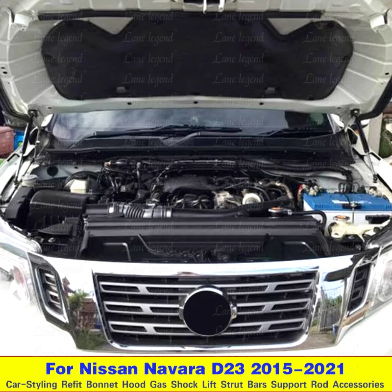 for Nissan Navara D23 2015-2021 pickup Nissan NP300 Bonnet Front Hood Lift Supports Shock Gas Struts ChargedDamper Absorber