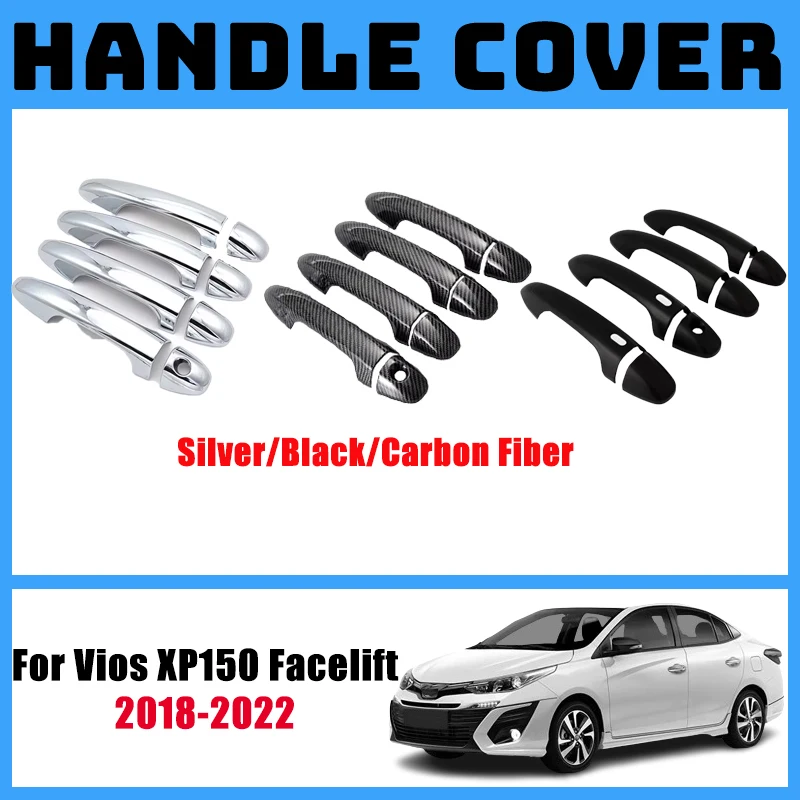 

For Toyota Vios XP150 Facelift Yaris sedan Ativ Limo 2018 2019 2020 2021 2022 Car Door Handle Sticker Carplay Auto Accessoires