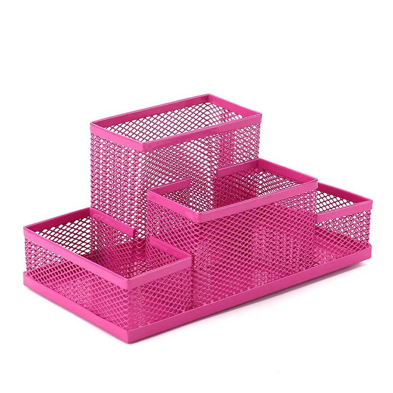 Desktop office supplies Multi-functional pen holder Wire mesh creative combination Stationery pen holder Medium high combination
