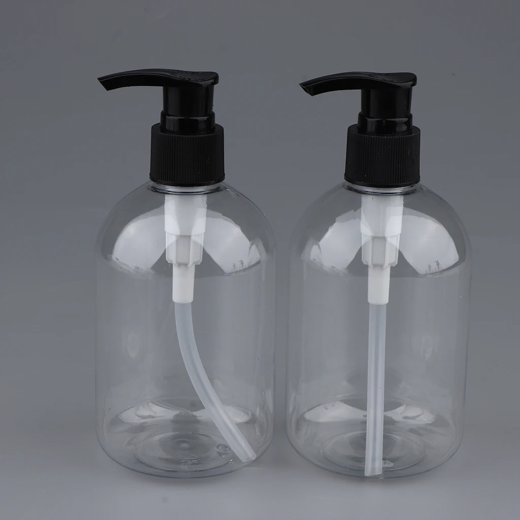 Large Capacity Clear Plastic Bottle Refillable Pump Dispenser for Shampoo Lotion Body Creams Home Kitchen Spa