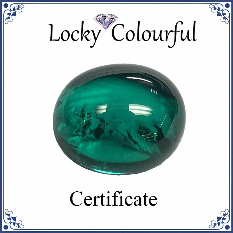 

Lab Grown Colombian Emerald Oval Cut Surface Advanced Top Quality Charms for DIY Jewelry Making Rings Selectable AGL Certificate