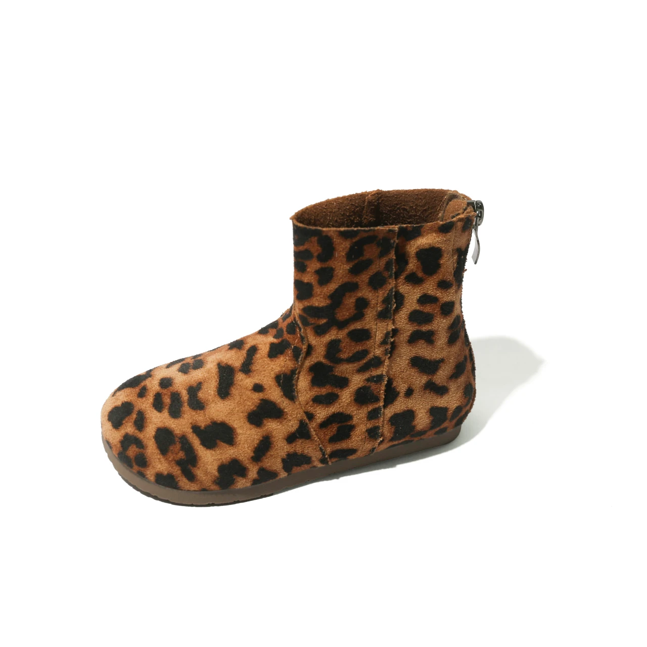 Autumn Winter Casual Children Chimney Boots Cute Polka Dot & Leopard Print Baby Ankle Boots Girls Side Zipper Warm Shoes
