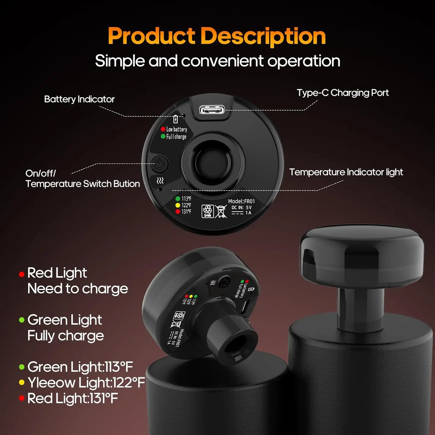 LINGTENG Deep Tissue Massage Gun, Portable Electric Muscle Massager, 20‑Speed Levels, 7 Massage Heads, 1800mAh Rechargeable Battery, Heat Function, with Storage Case, for Back Neck Shoulder, Father's Day Gift for Colleagues, Family, Parents, Friends view 5