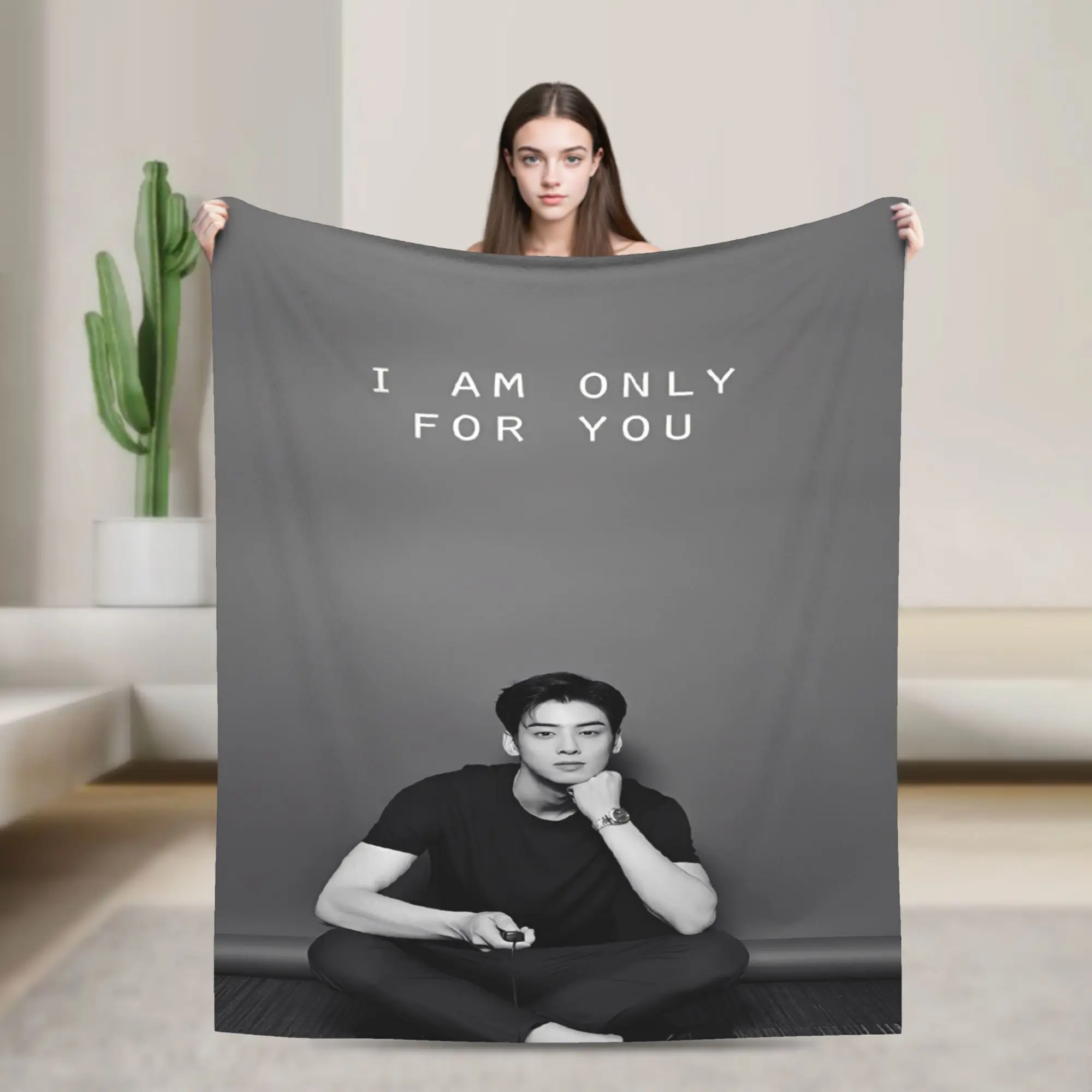 Funny CHA EUN WOO kpop ASTRO idol Blanket Ultra-Soft Fleece  Relax Throw Blankets Machine Washable