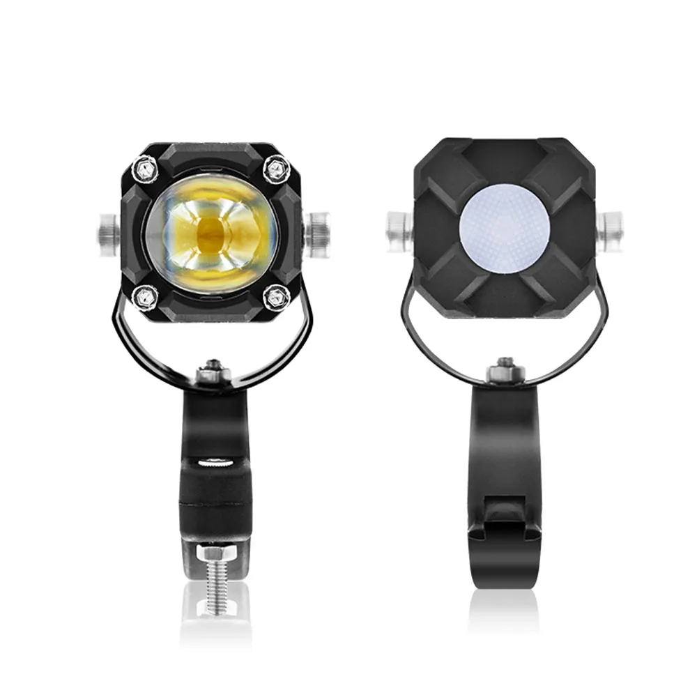 2Pcs Motorcycle Spotlight Headlight LED Lens Hi/Low Beam Driving Spot Fog Lights Auxiliary light For Motorbike Off-Road