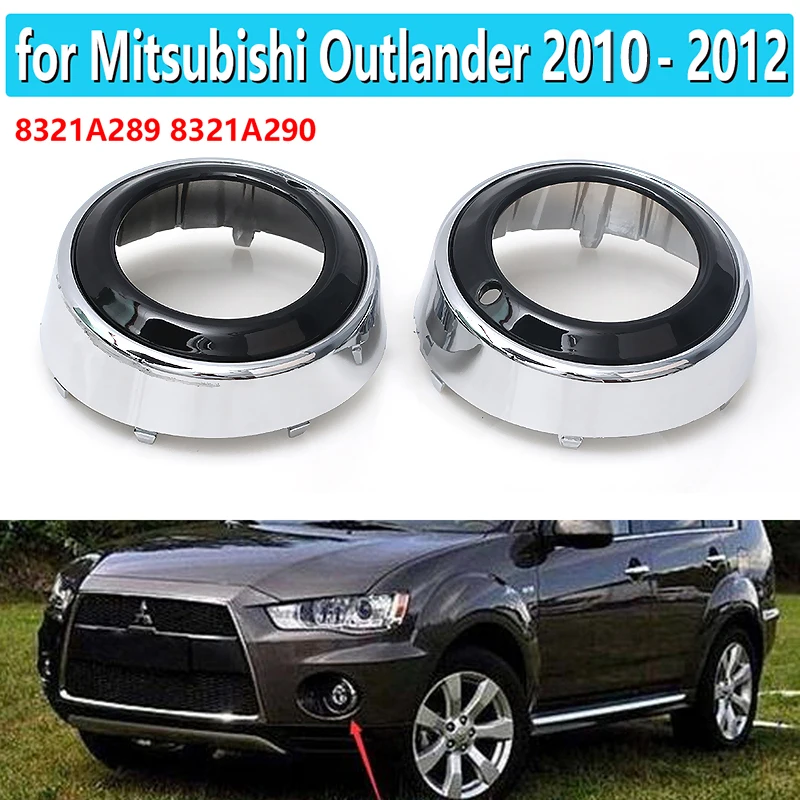 ABS Fog Lights Holes Covers Car Front Fog Light Lamp Cover Frame For Mitsubishi Outlander 2010 2011 2012