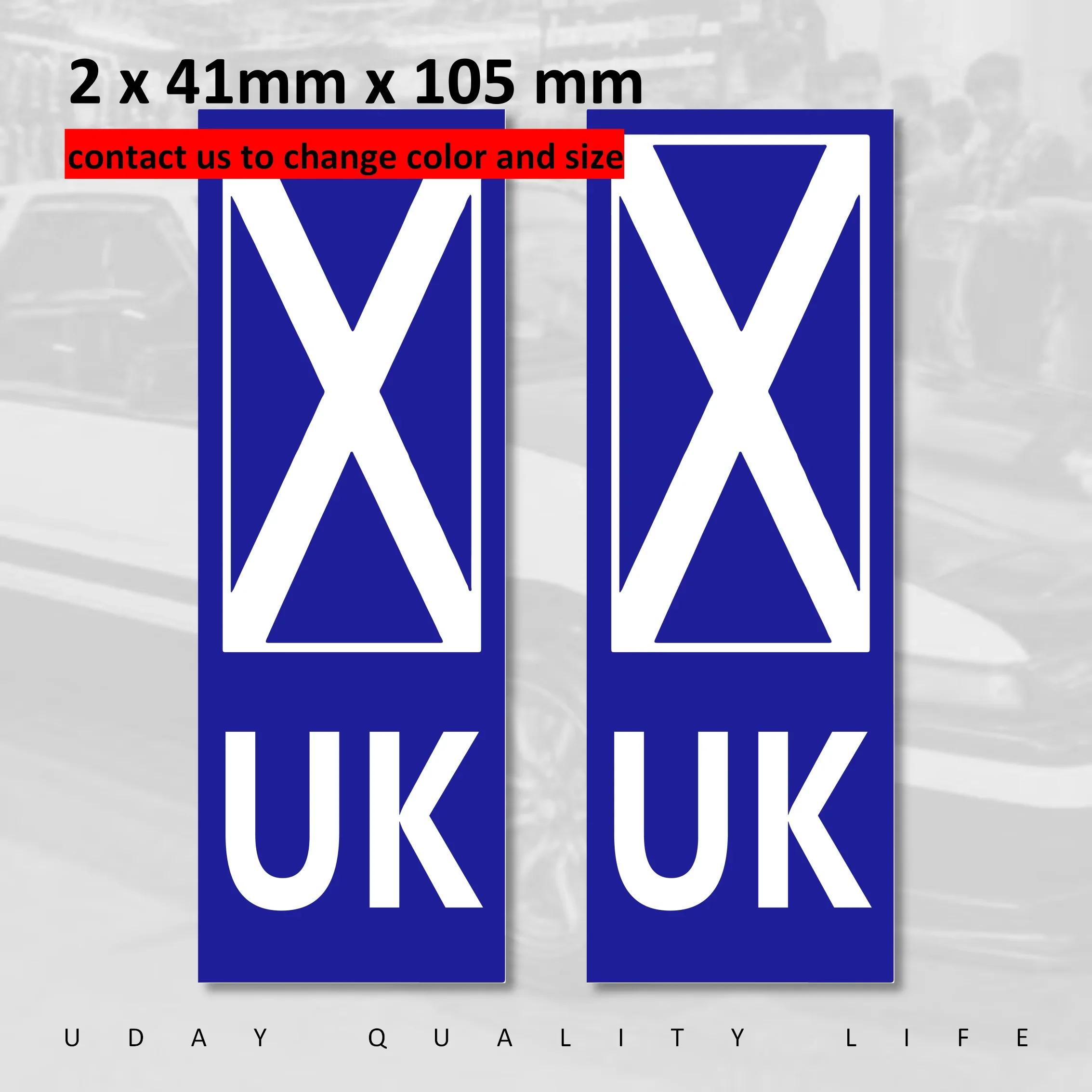 Vinyl Sticker UK Flag England Great Britain Country Identifier  Vehicle Registration Code Car Number Plate weatherproof 04 Fsst