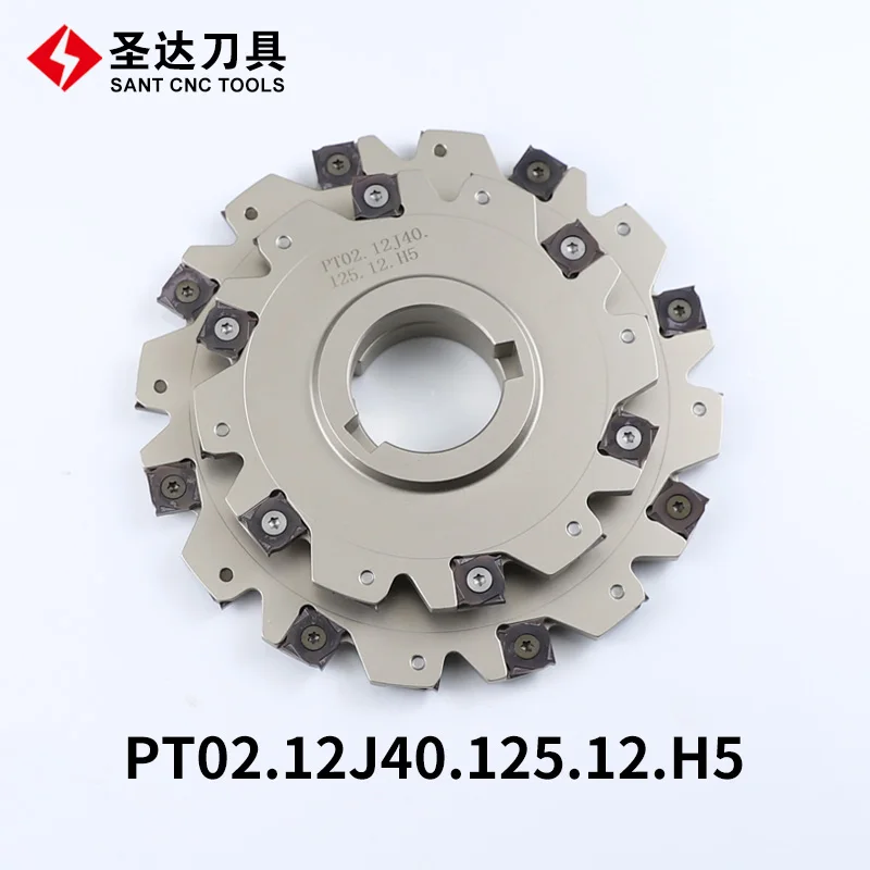 indexable side and face milling cutter PT02.12B40.160.16.H7/SMP01-160X7-B40-SN12-16 with carbide insert XSEQ12T3