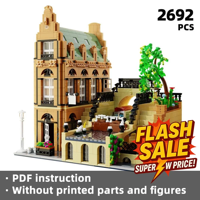 

Романтическая атмосфера европейского многоэтажного строительного блока в стиле ретро Европейское кафе