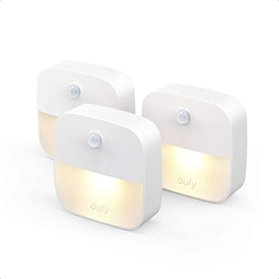 

by Anker StickOn Night Light Warm White LED Motion Sensor Bedroom Bathroom Kitchen Hallway Stairs Energy Efficient Compact 3Pac