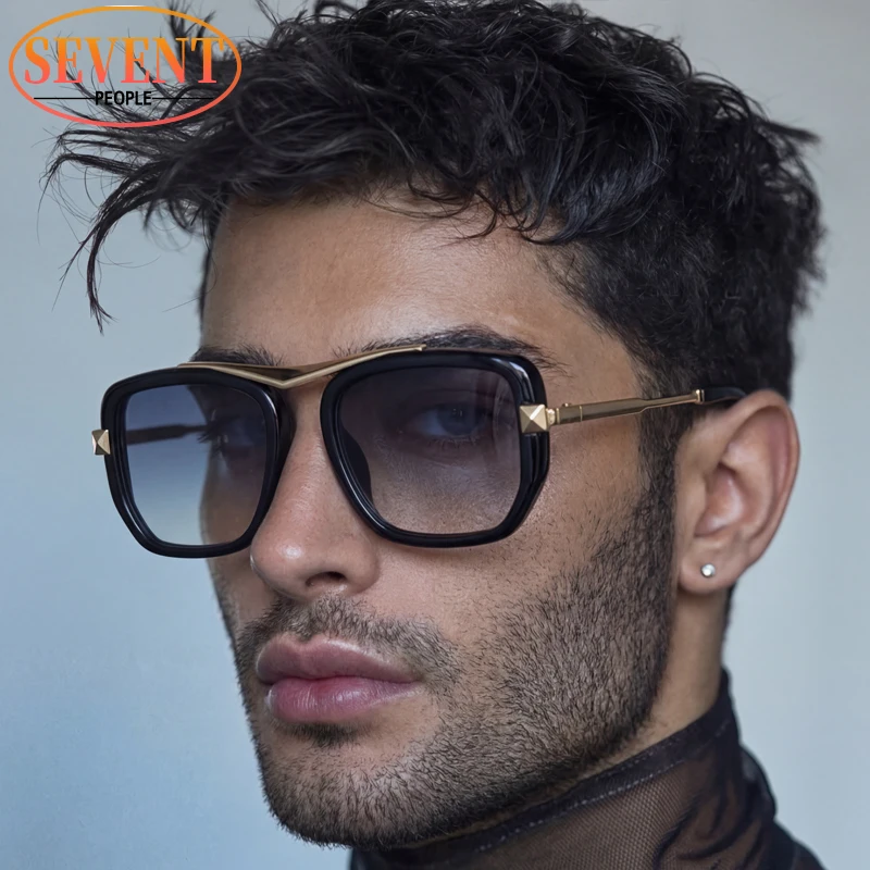 

Oversized Square Punk Sunglasses Men 2026 Luxury Designer Metal Frame Fashion Sun Glasses Male Vintage Outdoor Driving Eyewear