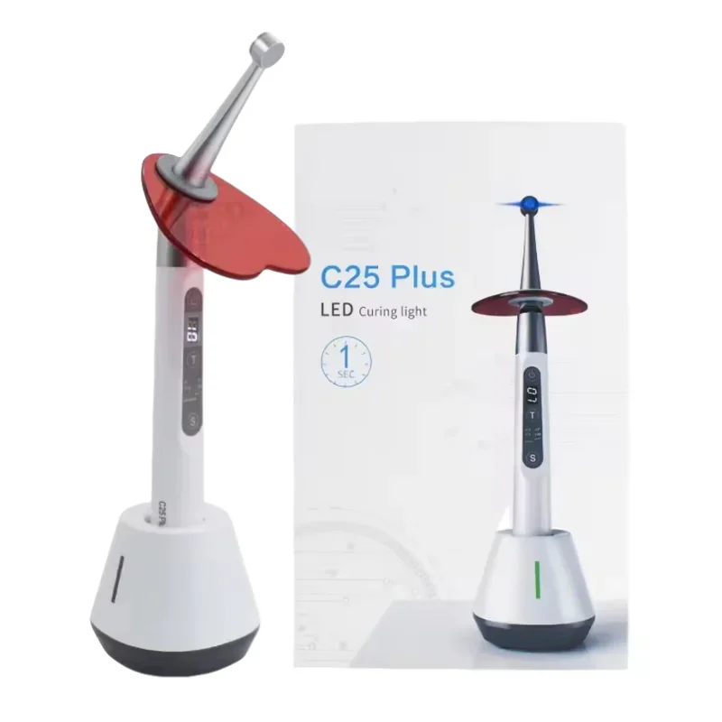 

C25 Plus den tal Led Light Cure 1sce Curing Light Wireless Curing lighting with Metal Head 420nm-512nm 2500mw/cm2