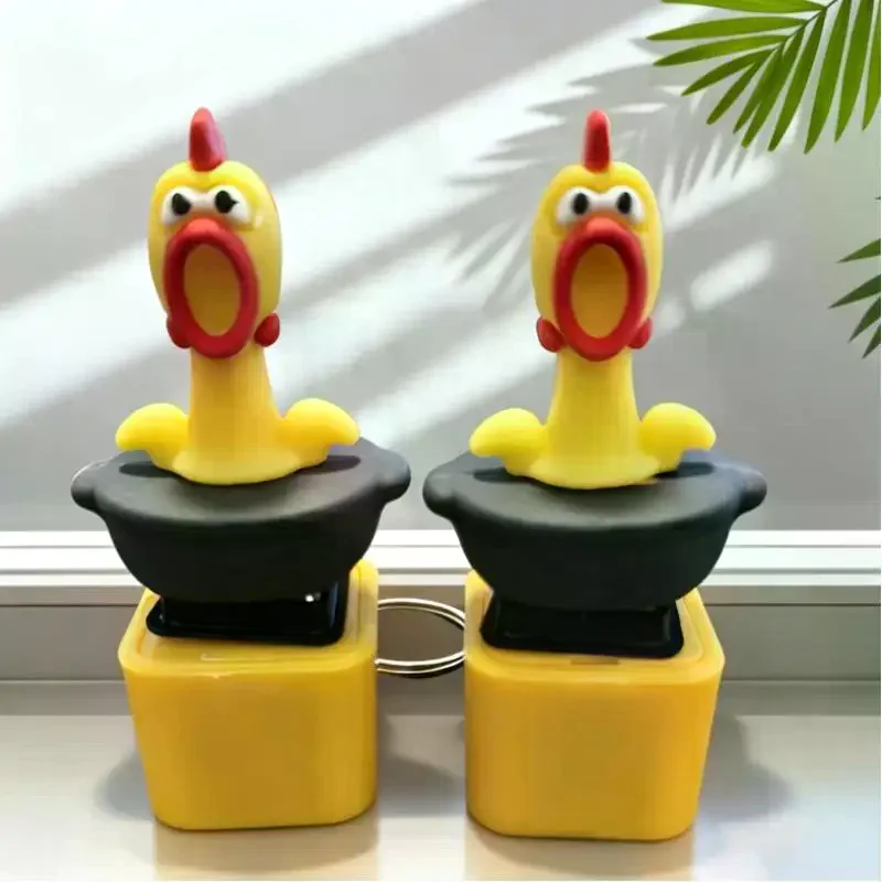 Stress Relief Fidget Toy New Funny Screaming Chicken: 1Pcs Sound Light Keychain Bag Pendant Novelty Ornament