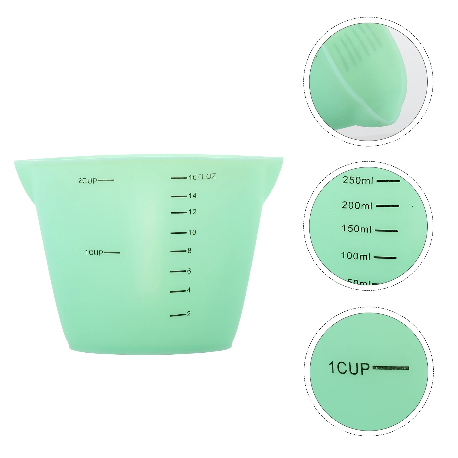 1 قطعة 500 مللي كوب قياس مع مقياس واضح الإبداعية مزدوجة الفم المطبخ الخبز أداة سهلة لخبز الطبخ الاحتياجات #3