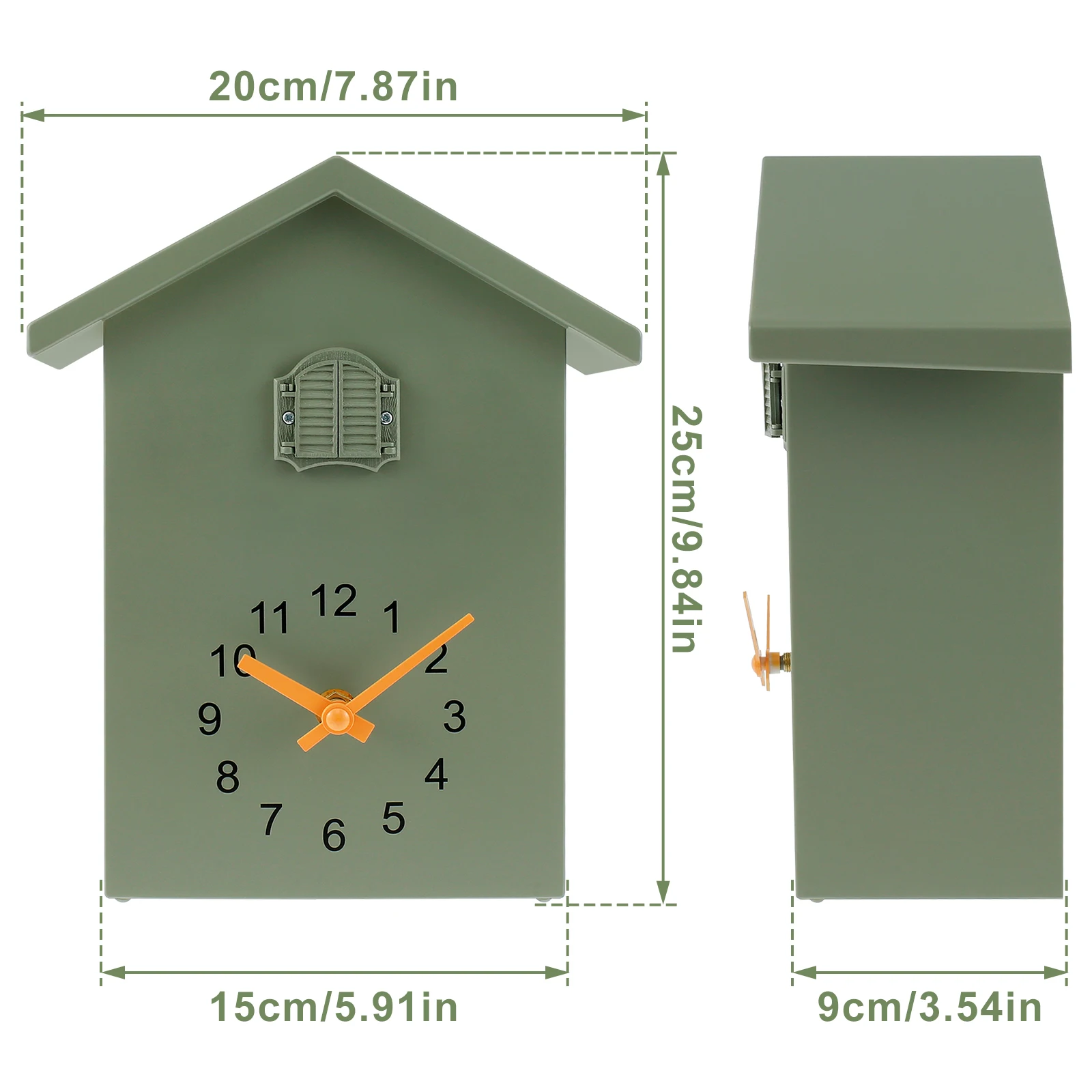 Cuckoo Clock with Chimer Bird House Cuckoo Sound Clock Battery Powered Cuckoo Wall Clock for Wall Art Home Living Room Decor