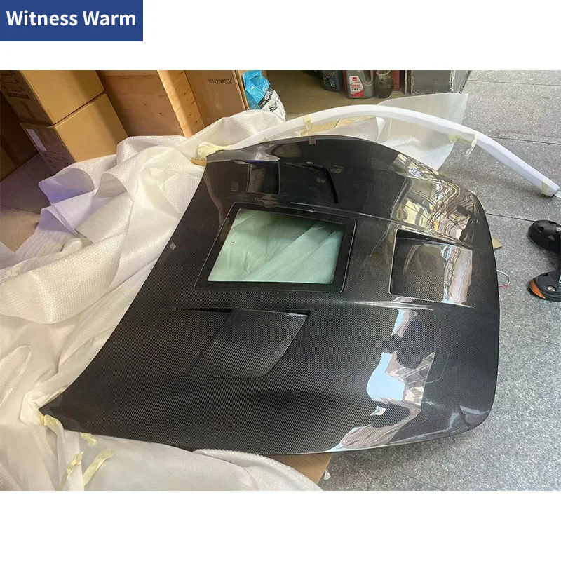 لمازيراتي جي تي اس جران توريزمو 2008-2015 نمط شفاف من ألياف الكربون/غطاء محرك FRP غطاء محرك غطاء محرك السيارة