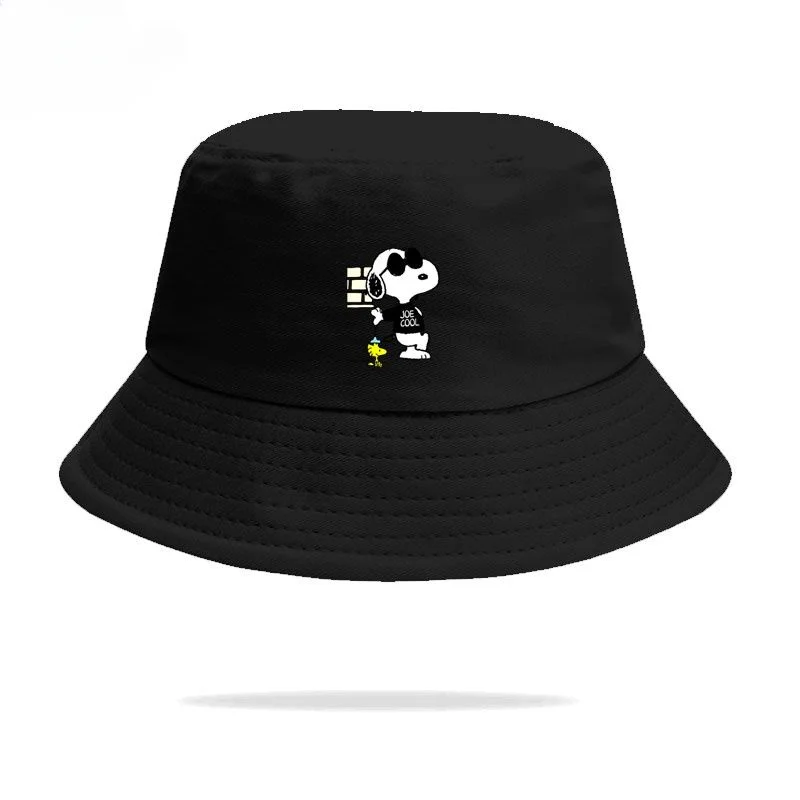 Amusing Snoopy Panama Hats Men Women Streetwear Kawaii Casual Fisherman Cap Graphic Vintage Harajuku Stylish Hip Hop Bucket Hat