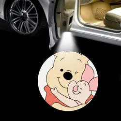 Winnie the Pooh Cartoon Animation Car Wireless Welcome Lamp Fashion Personalized Car HD Induction Projector Lamp Car Decoration