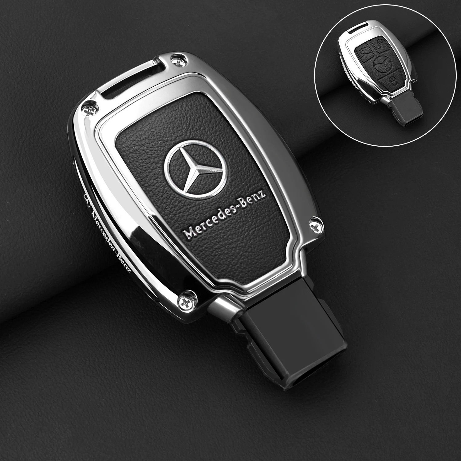 Car Zinc Alloy Key Case Bag Metal Key Shell For Mercedes-Benz A B C E G S V Class GLA GLC GLE GLK Vito Sprinter SL SLK Viano ML