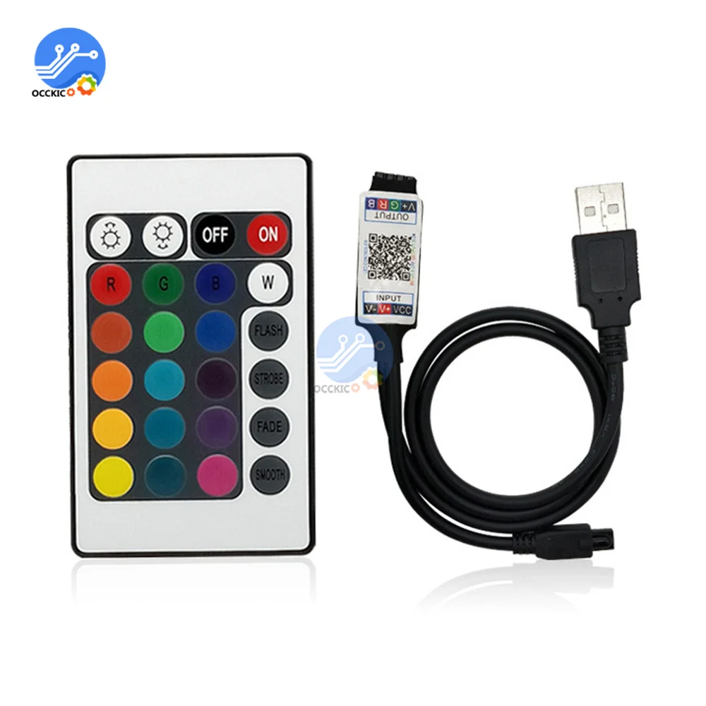 Remote Control LED Lights 24 Keys LED IR Bluetooth WIFI RGB Remote Dimmer Controller For Led Light Strip Controller