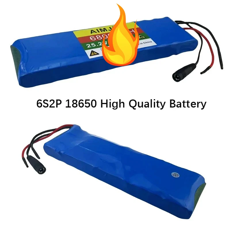 

rechargeable battery 6S2P 25.2V 6800MAH 18650 lithium-ion battery pack with BMS+charger