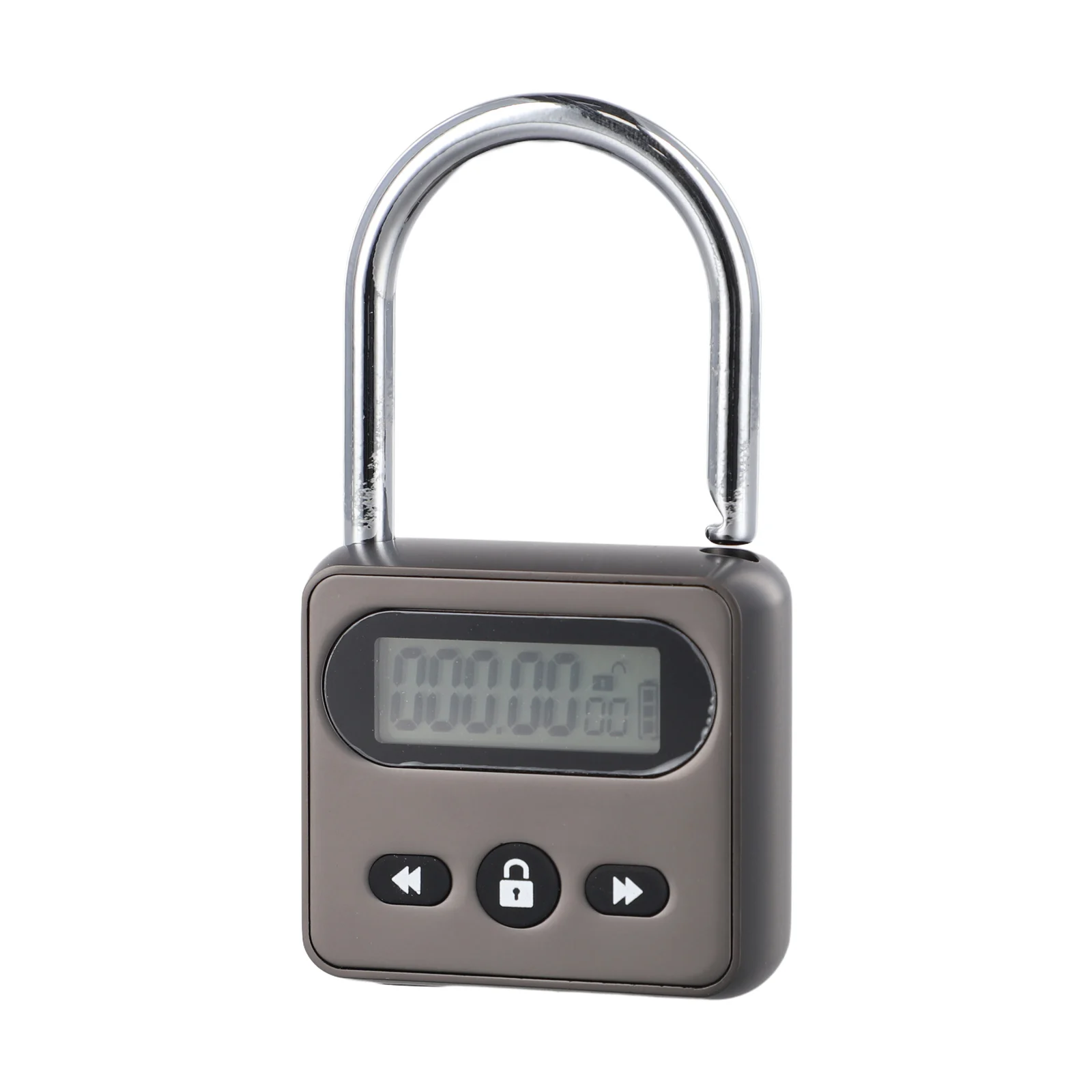 Blocco timer digitale in metallo con conto alla rovescia di 999 ore e display LCD intuitivo per una gestione efficace del tempo