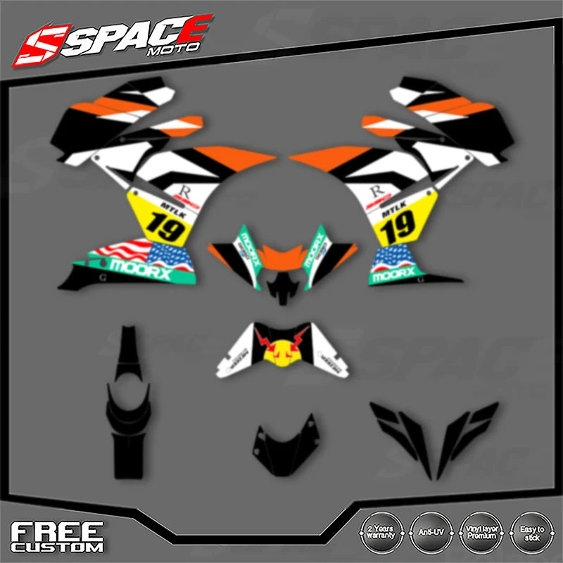 

SPACE Custom Motorcycle Graphics For KTM 2014 2015 2016 RC 14-16 RC250 390 Decal Stickers Kits 002