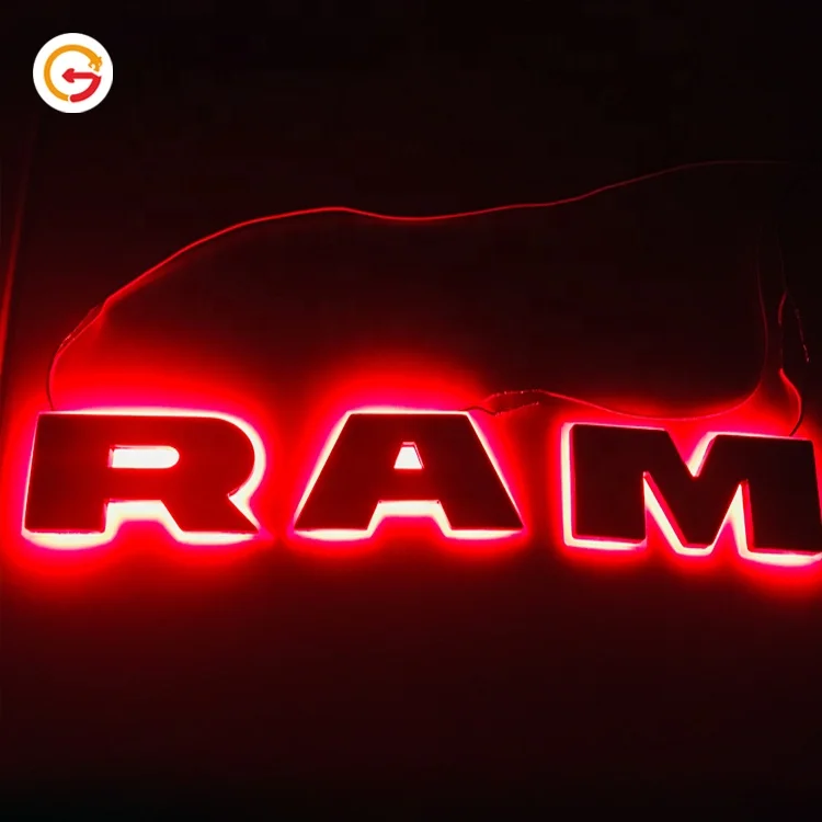 JAGUARSIGN Produsen Kustom LED Backlit Grill Huruf LED Grille Logo Emblem Individual LED Letter Badges