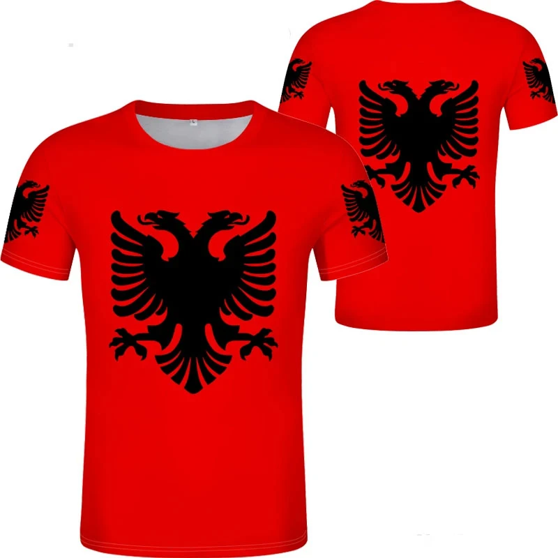 Albania Flag Printed T-Shirts Albanian National Emblem 3D Print T Shirt For Men Clothes Sport Contest Jersey Eagle Tee Kids Tops