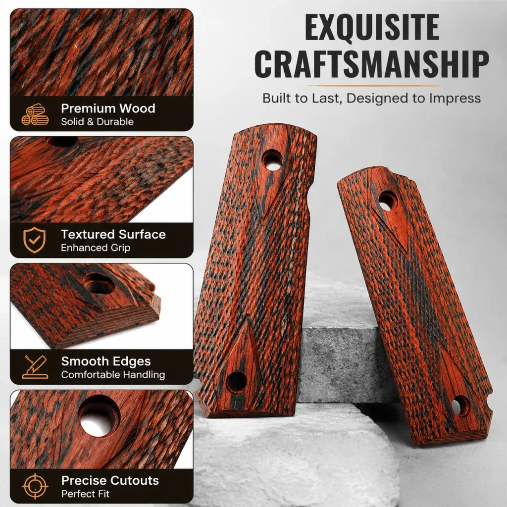 1 Pair 1911 Grips Replacement Full Size Marble Acrylic Rosewood Redwood Airsoft Handle Panel Gun Model Parts Custom DIY Gift