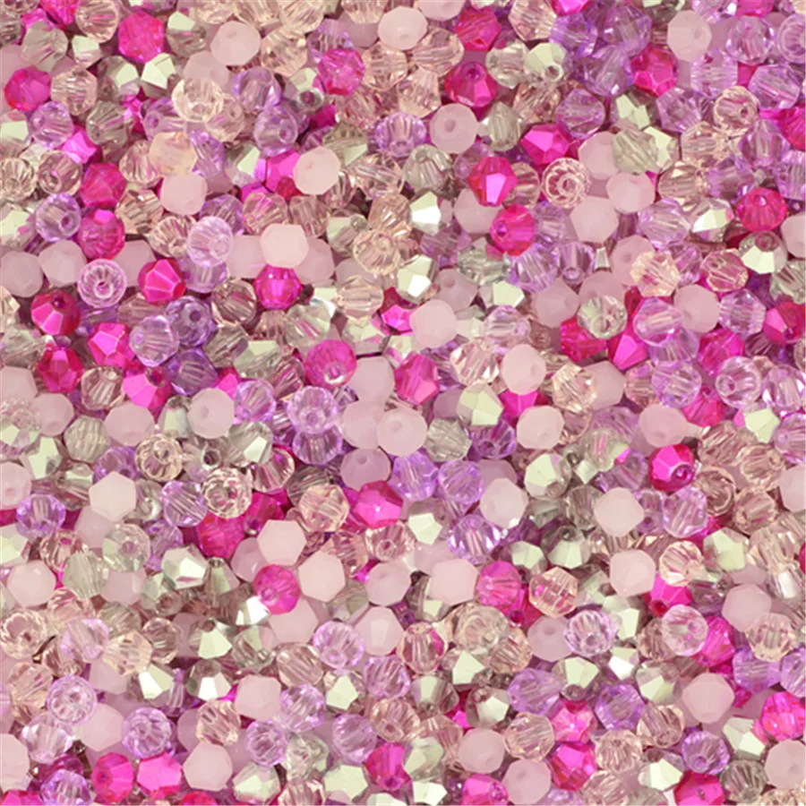 100pcs 4mm Bicone Austria Crystal Bead Charm Glass Bead Loose Spacer Bead for DIY Faceted Jewelry Making