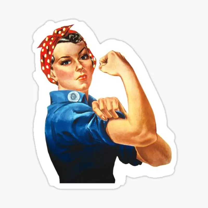 Наклейка для ноутбука Rosie the Riveter, украшение для спальни, автомобиля, милый мультяшный модный чемодан для общественных мест