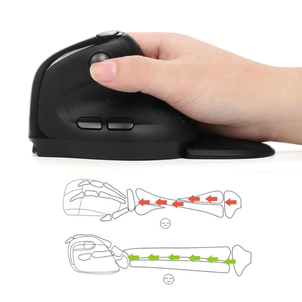 Imagem -03 - Mouse sem Fio Paw3212 Sensor Roda do Polegar Ergonômico Tela Oled Bluetooth pc Laptop Mouse Vertical Presente Delux-m618xsd