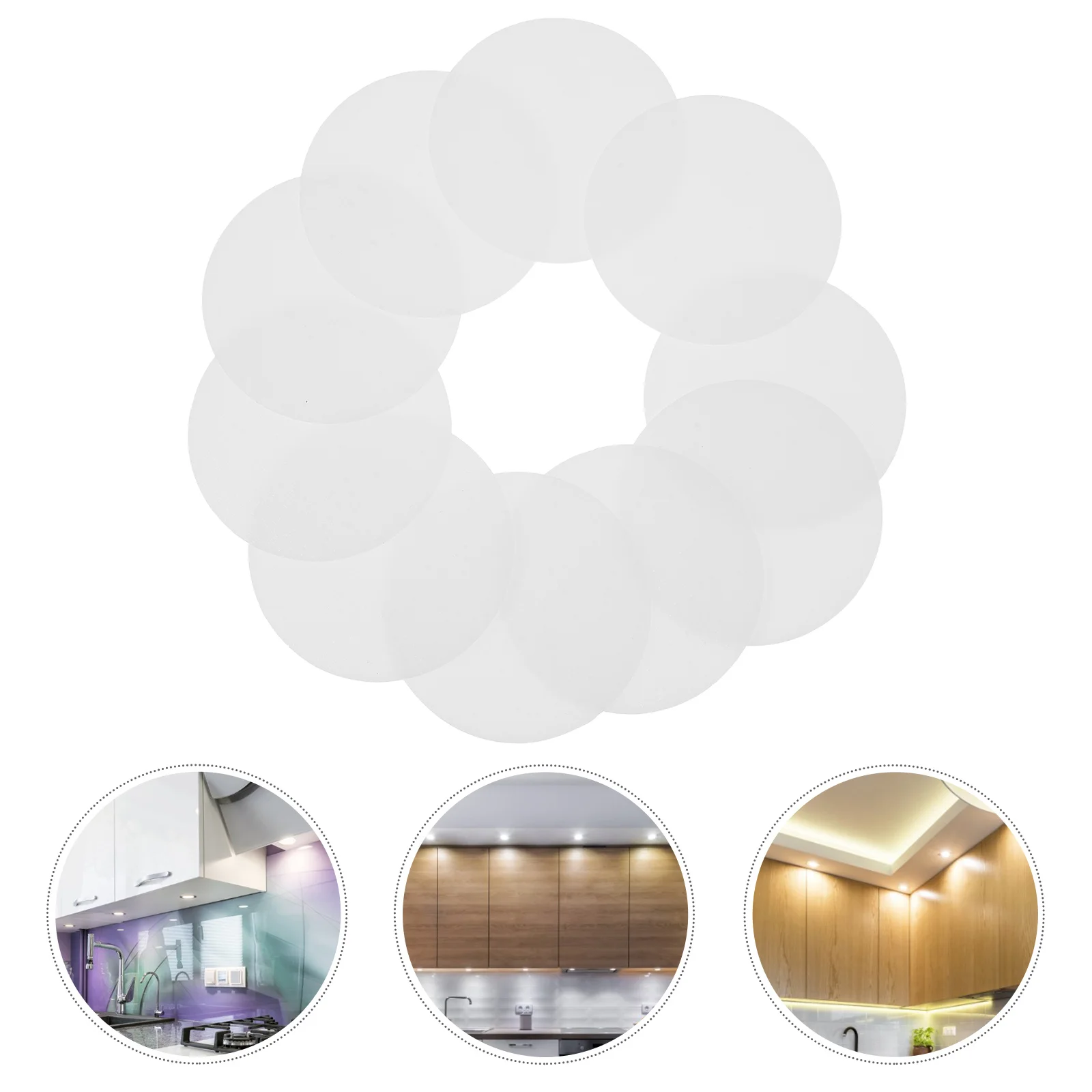 20 Pcs Glass Flat Curved Cover LED Downlight Acrylic Diffusion Plate (3 Inches 69) 20pcs Spotlight Shading Plates