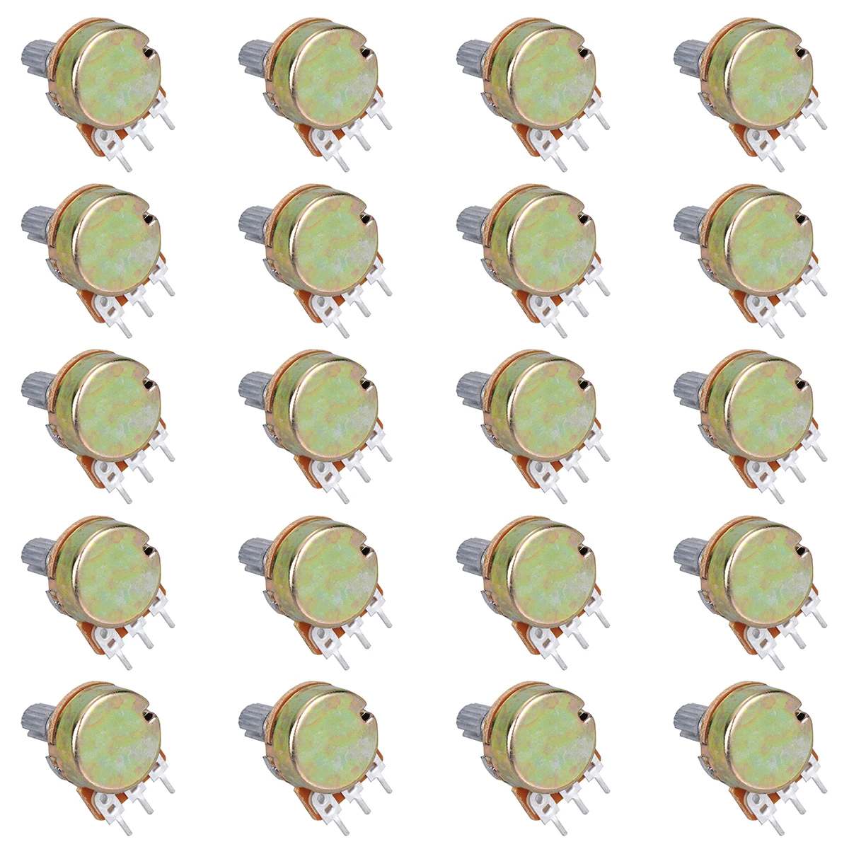 

30 Sets B100k Potentiometer Long Knurled Split Shaft Electric Bass Guitar Volume and Tone Pots Audio Taper Potentiometer