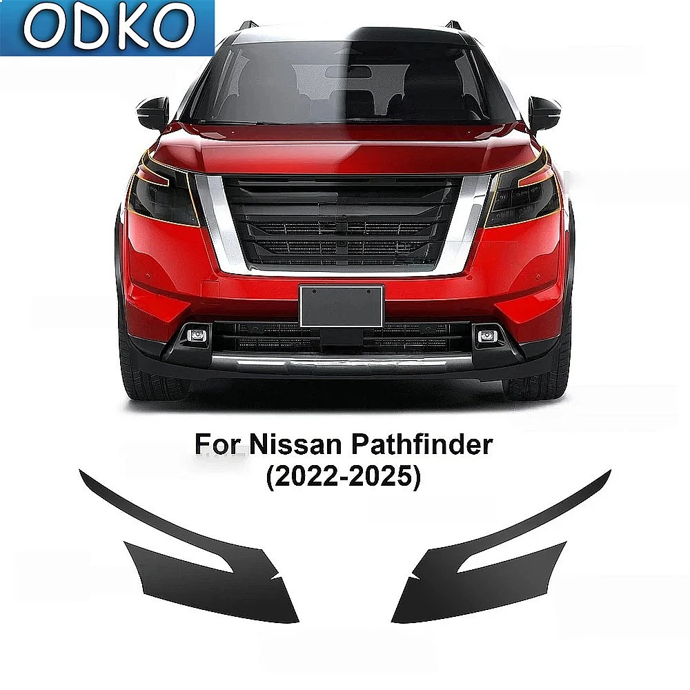 For Nissan Pathfinder 2022 2023 2024 2025 Car Headlight Rearview B C Pillars Protective Film Transparent Smoke Black TPU Sticker