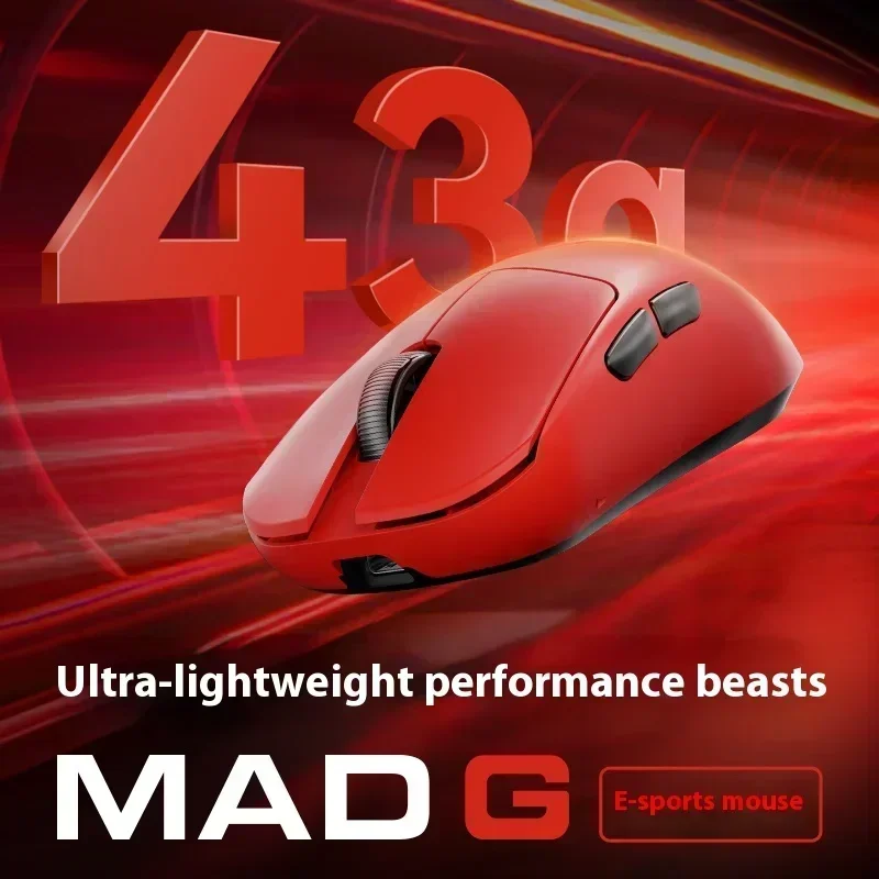 Madlions VXE MAD G MAX Mouse PAW3395 8000Hz Polling Rate Dual-Mode Custom Lightweight Wireless Game Mice PC Desktop Accessories